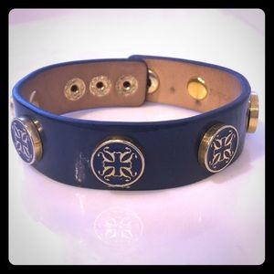 Rustic Cuff wide Meagen bracelet in navy